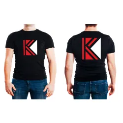 T-Shirt B&C E190 z dużym nadrukiem z przodu i z bardzo dużym nadrukiem z tyłu